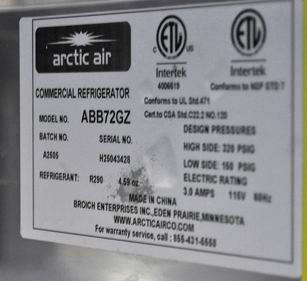 Arctic Air ABB72G - Item 271449