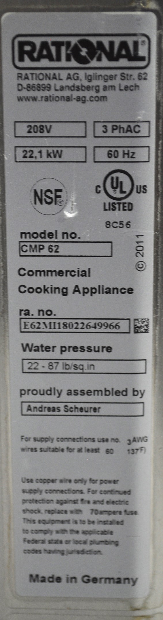 Rational CMP 62 - Item 271485