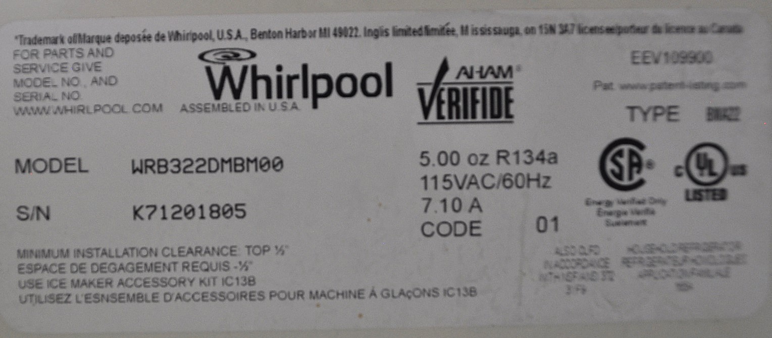 Whirlpool SWWRB322DMBM0048-12 - Item 271490