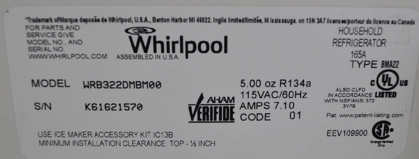 Whirlpool SWWRB322DMBM0048 - Item 271492