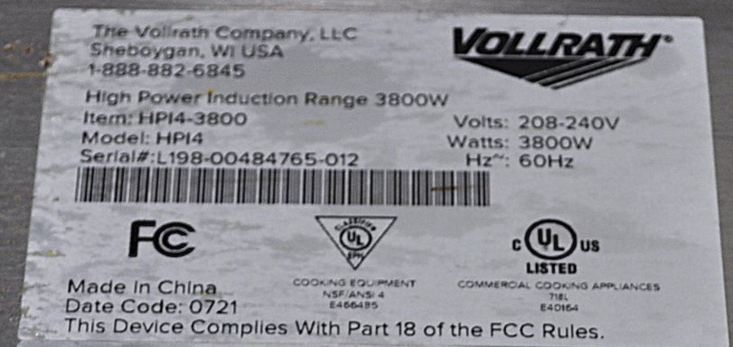Vollrath HP14 3800 - Item 271523