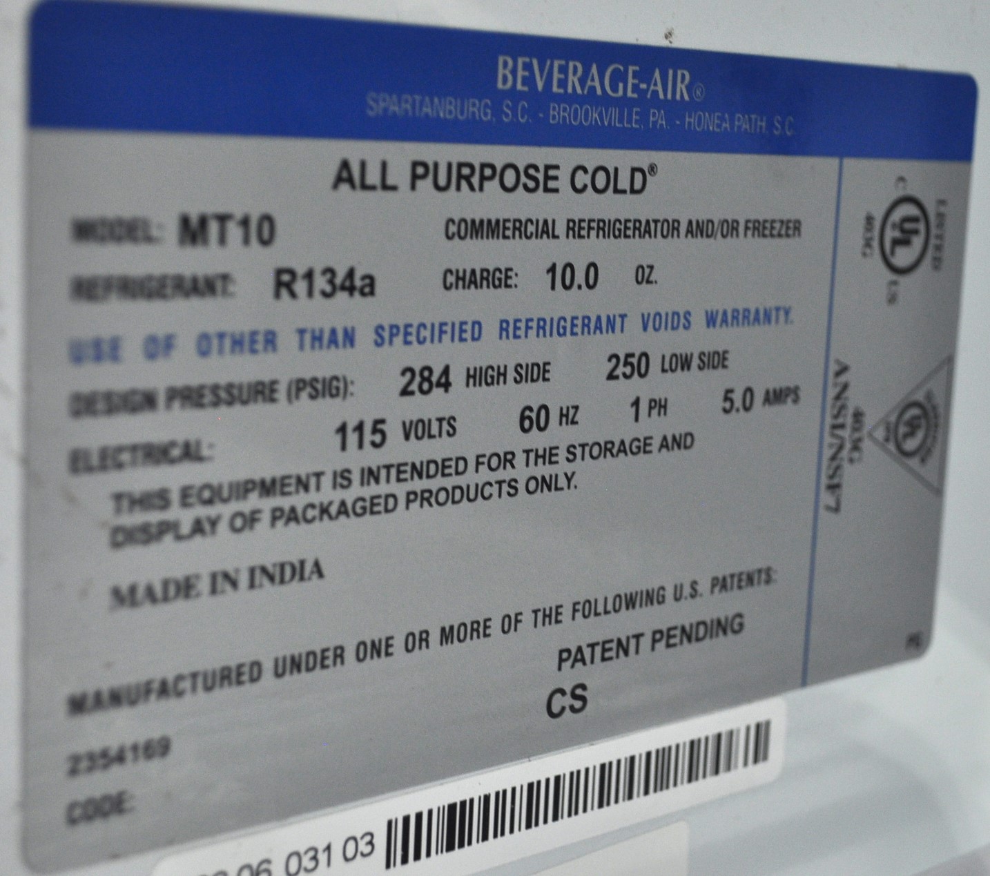 Beverage Air MT 10-1B - Item 274640