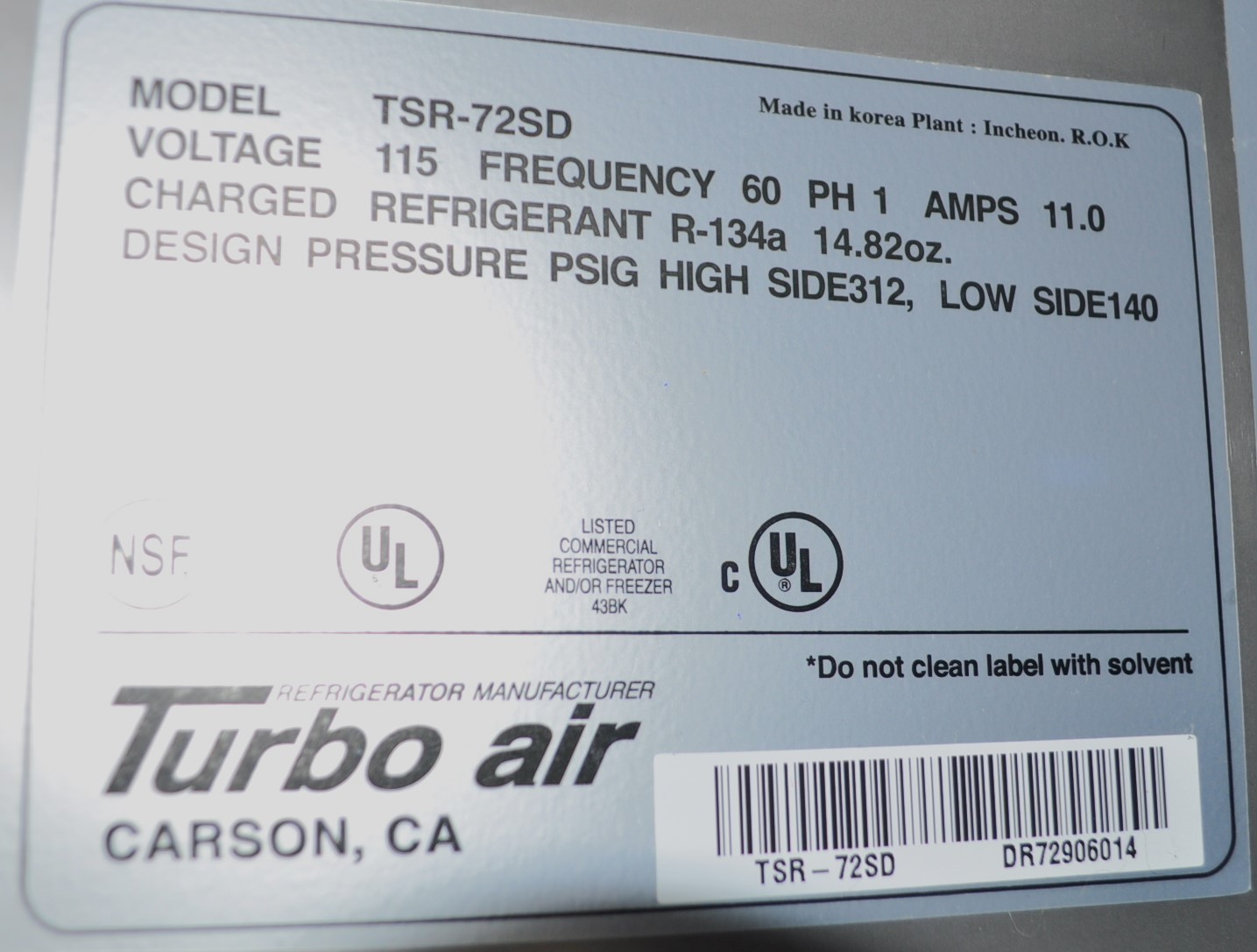 Turbo Air TSR72SE - Item 274722