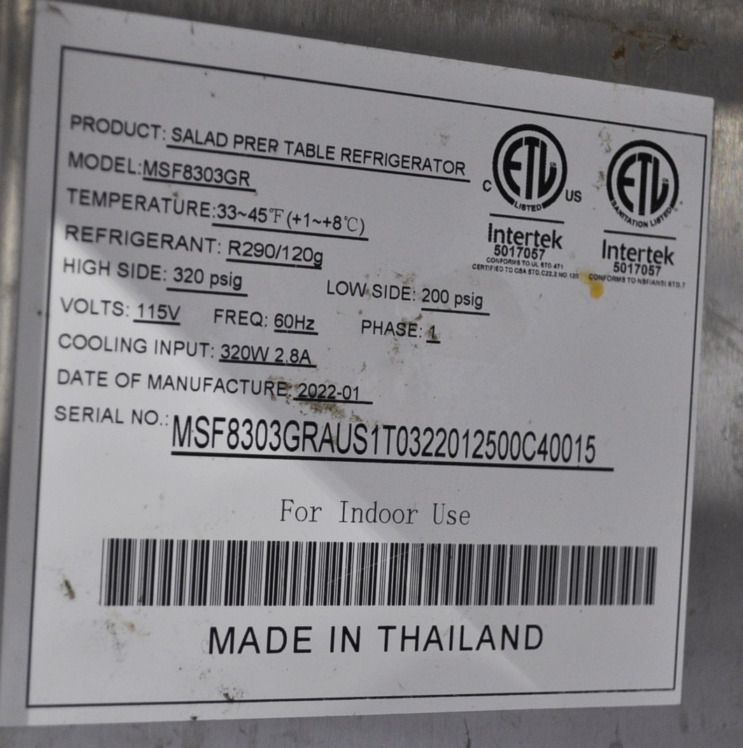 Atosa MSF8303GR - Item 274779