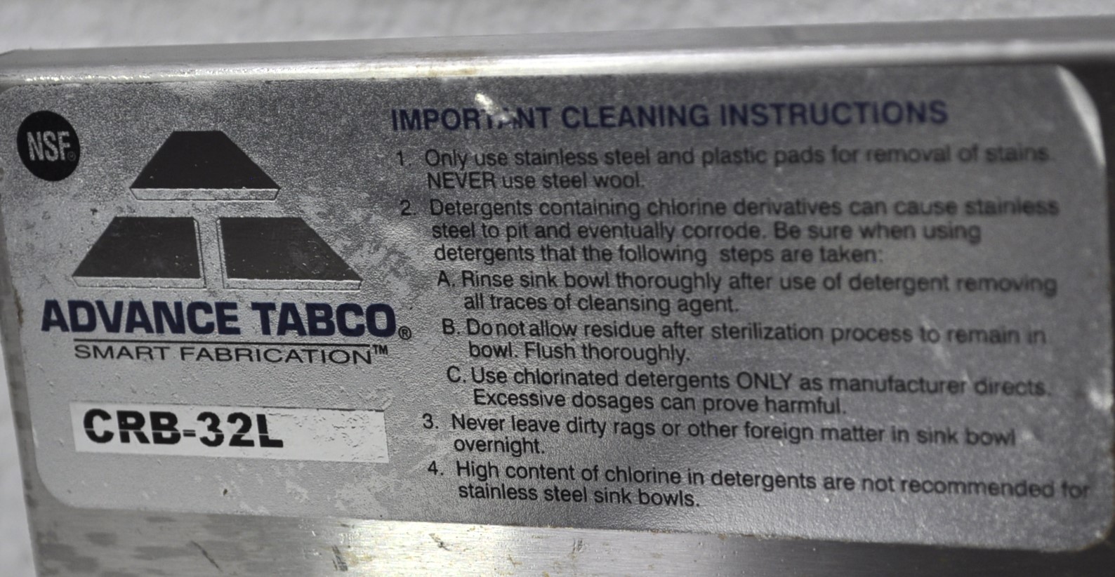 Advance Tabco CRB-32L - Item 274915