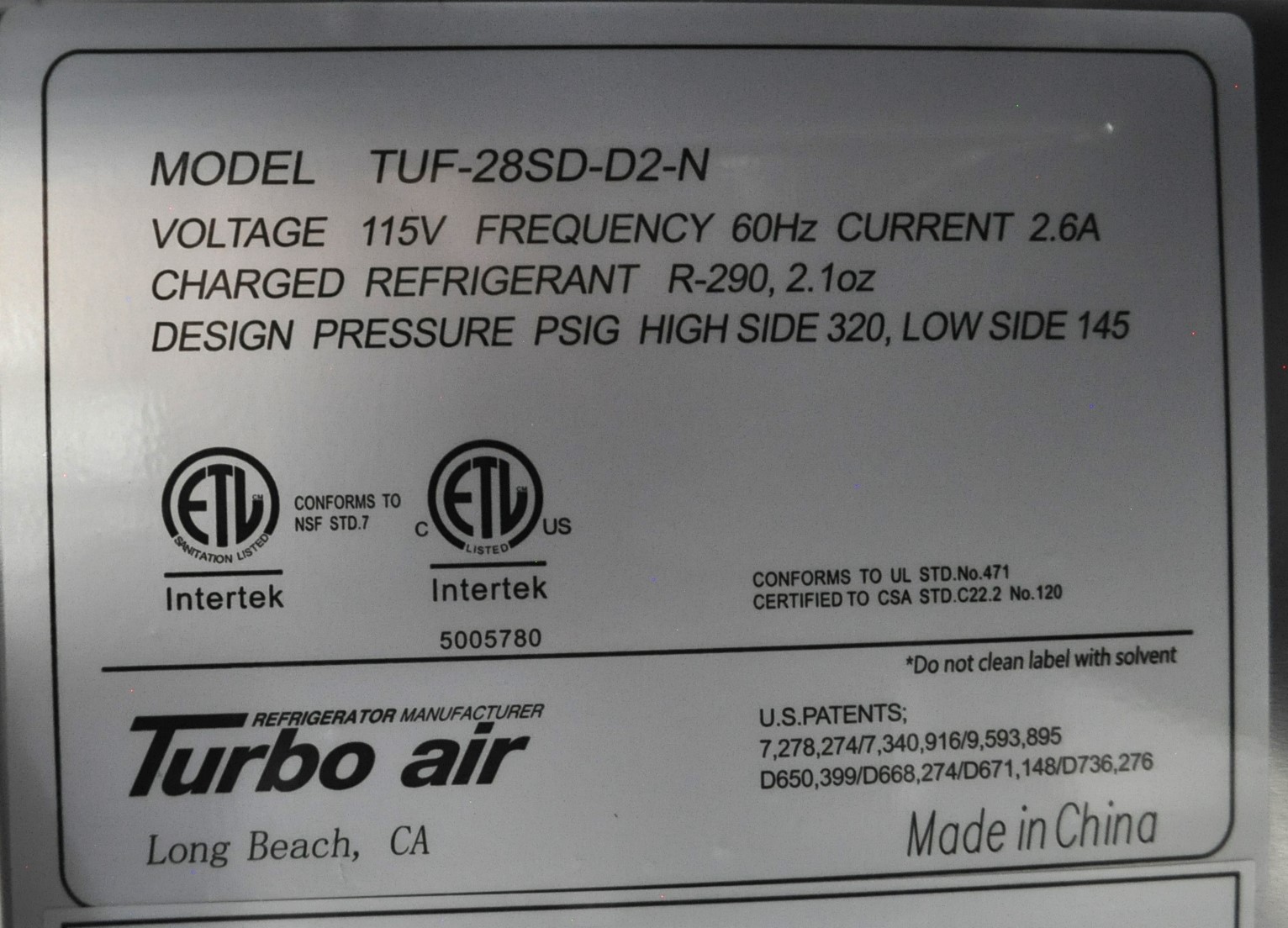 Turbo Air TUF 28SD D2 N - Item 275154