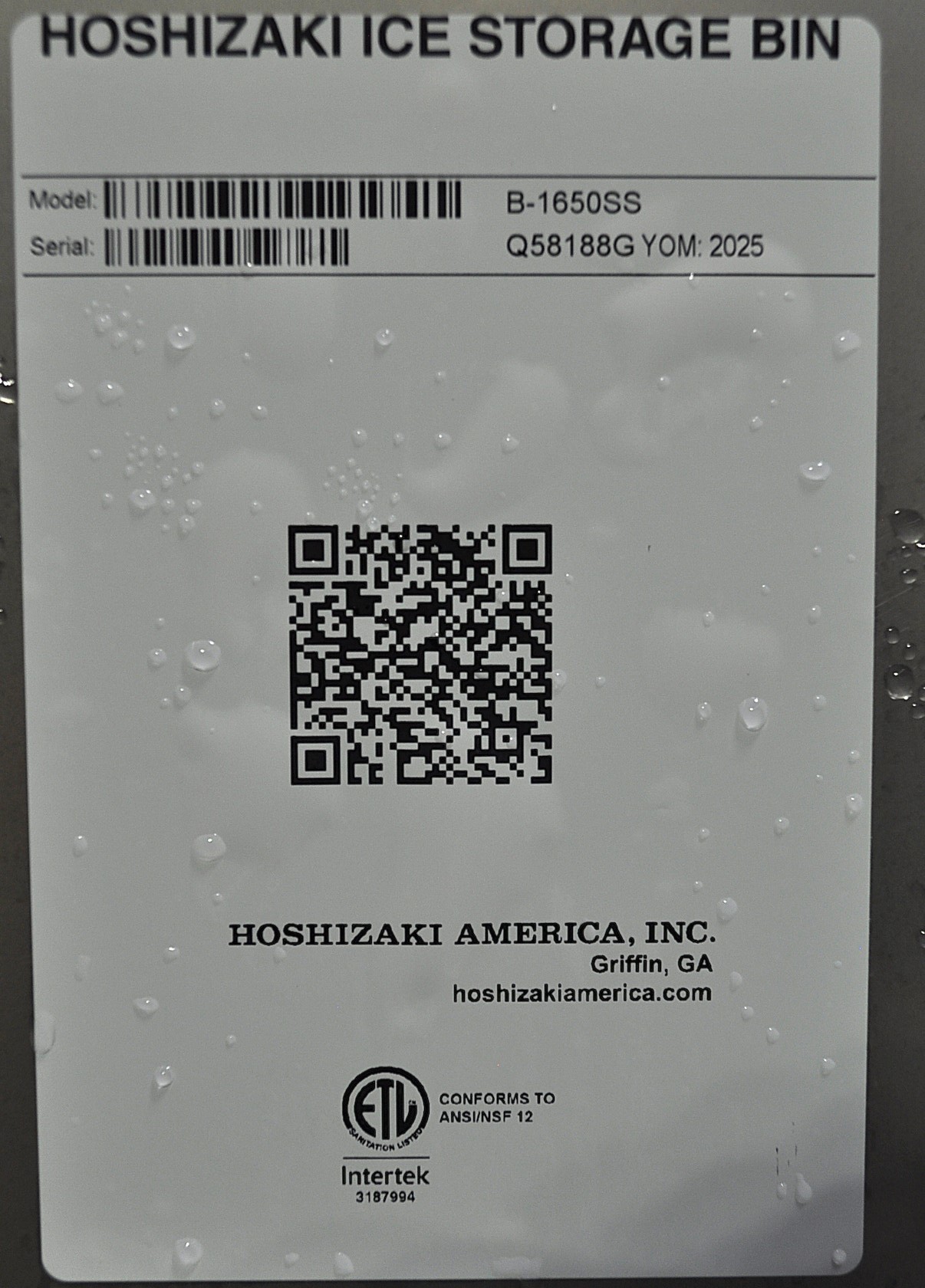 Hoshizaki B-1650SS - Item 275190