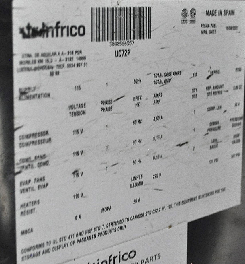 Infrico UC72P - Item 275263