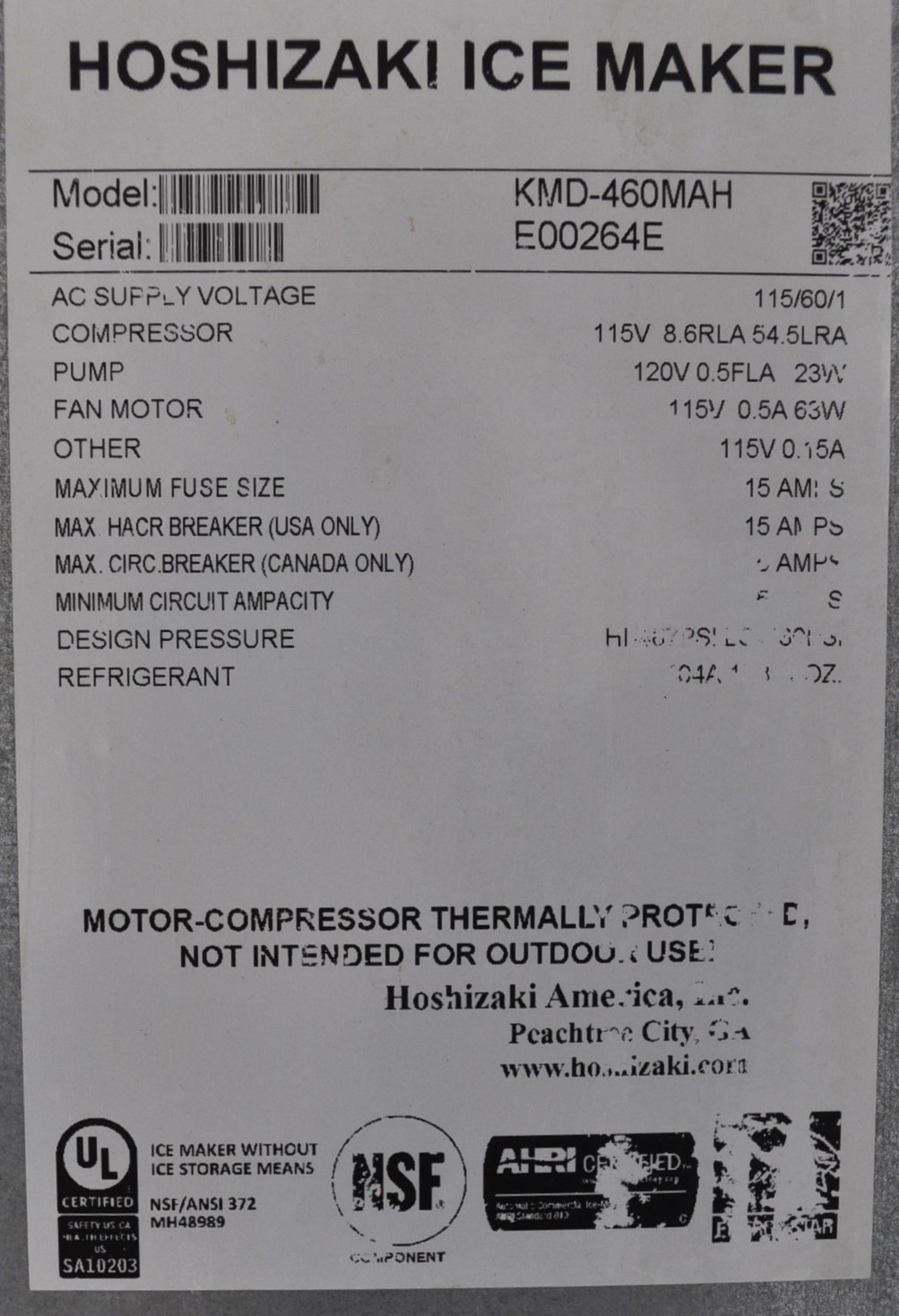Hoshizaki KMD-460MAH - Item 275296