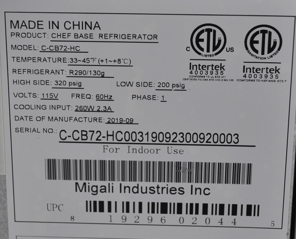 Migali C-CB72-HC - Item 275402
