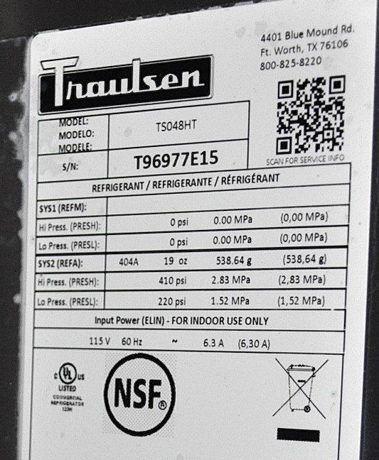 Traulsen TSO48HT - Item 276020