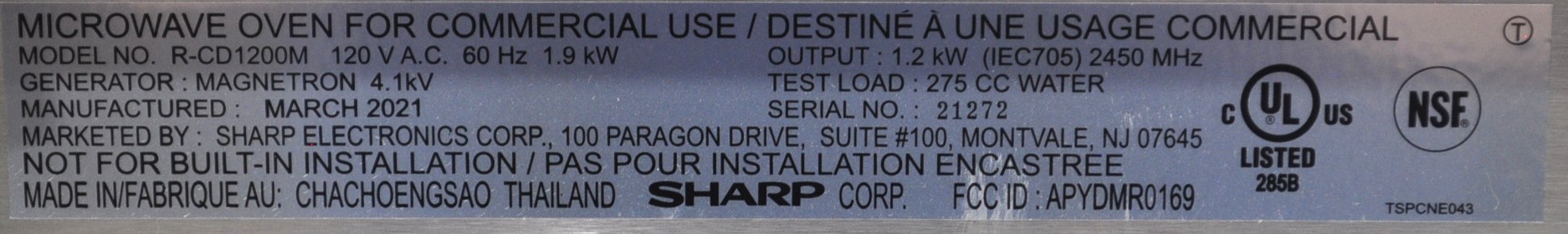 Sharp R-CD1200M - Item 276112
