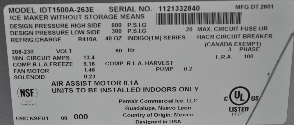 Manitowoc IDT1500A-3 - Item 277845