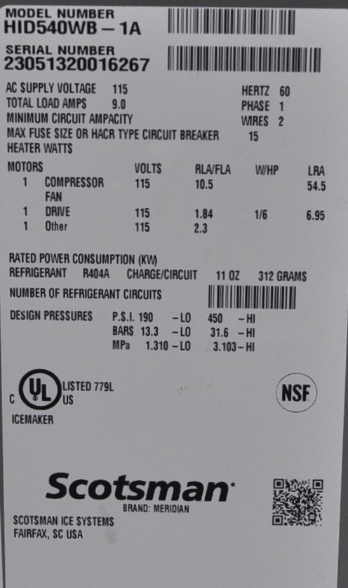 Scotsman HID54WB 1A - Item 277971