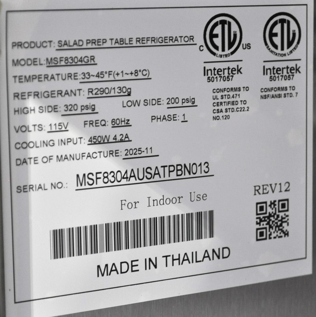 Atosa MSF8304GR - Item 278400