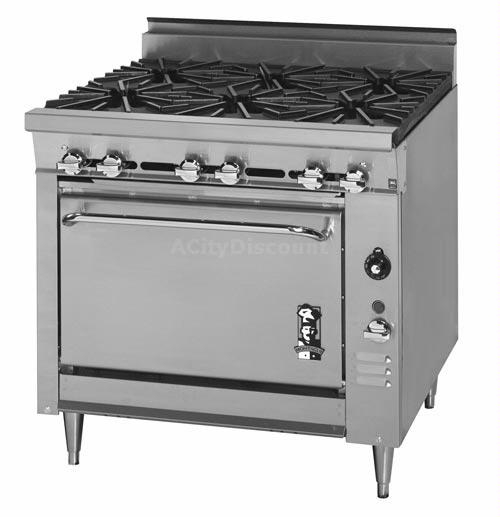 Montague 1365A Legend 36" Gas Range 4 Wide Burner with Std Oven