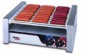 APW Wyott HR-31S X*PERT 19.5" Slanted Chrome Roller Grill 460 Hot Dogs/hr