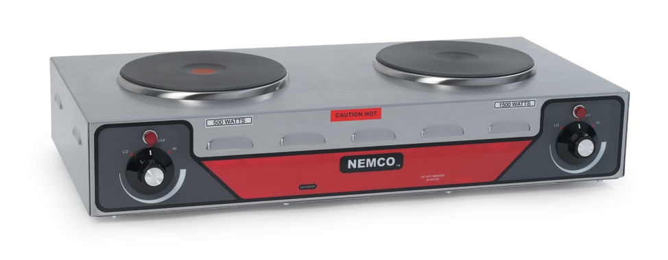Nemco 6310-3 Electric Countertop Vertical Hot Plate with 2 Solid Burners -  240V