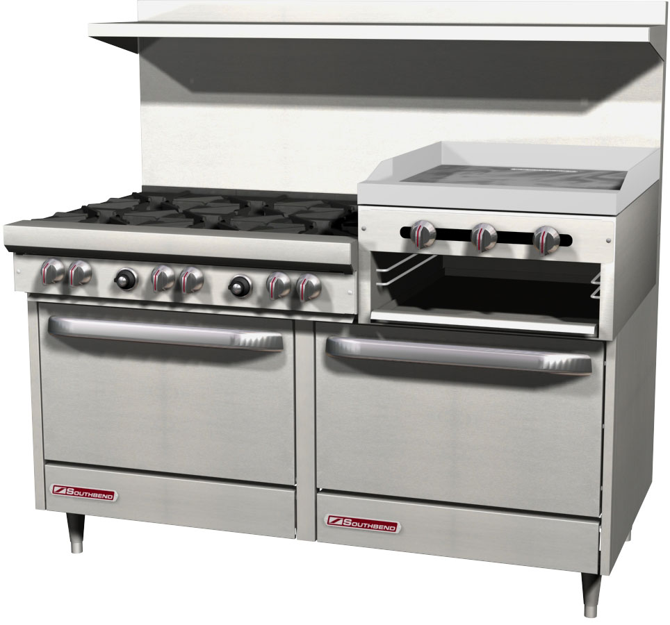 Southbend S60AA2RR 60" 6 Burner Range w/24" Raised Griddle & 2