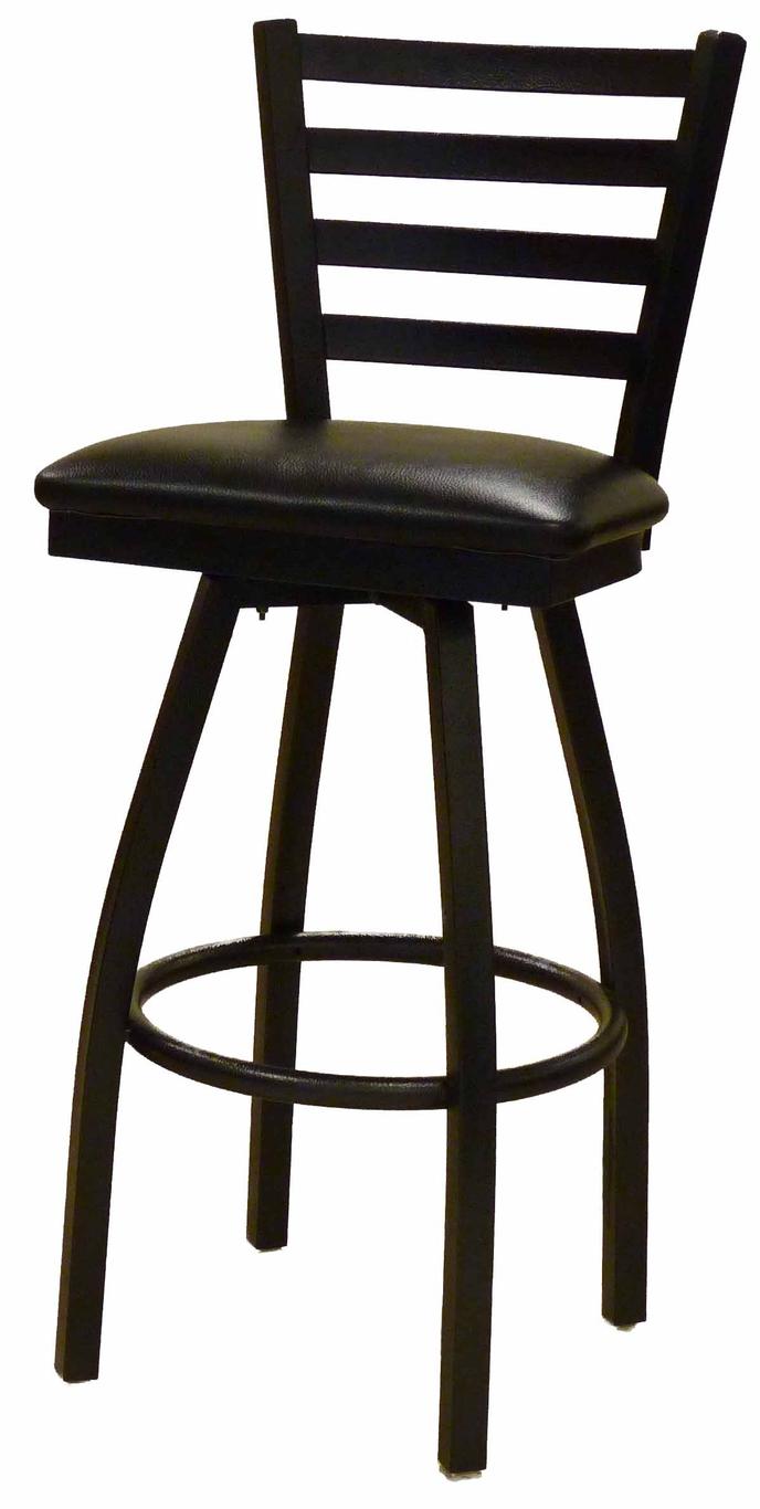 All About Furniture MC400**BSS WS Black Metal Ladder Back Swivel Bar