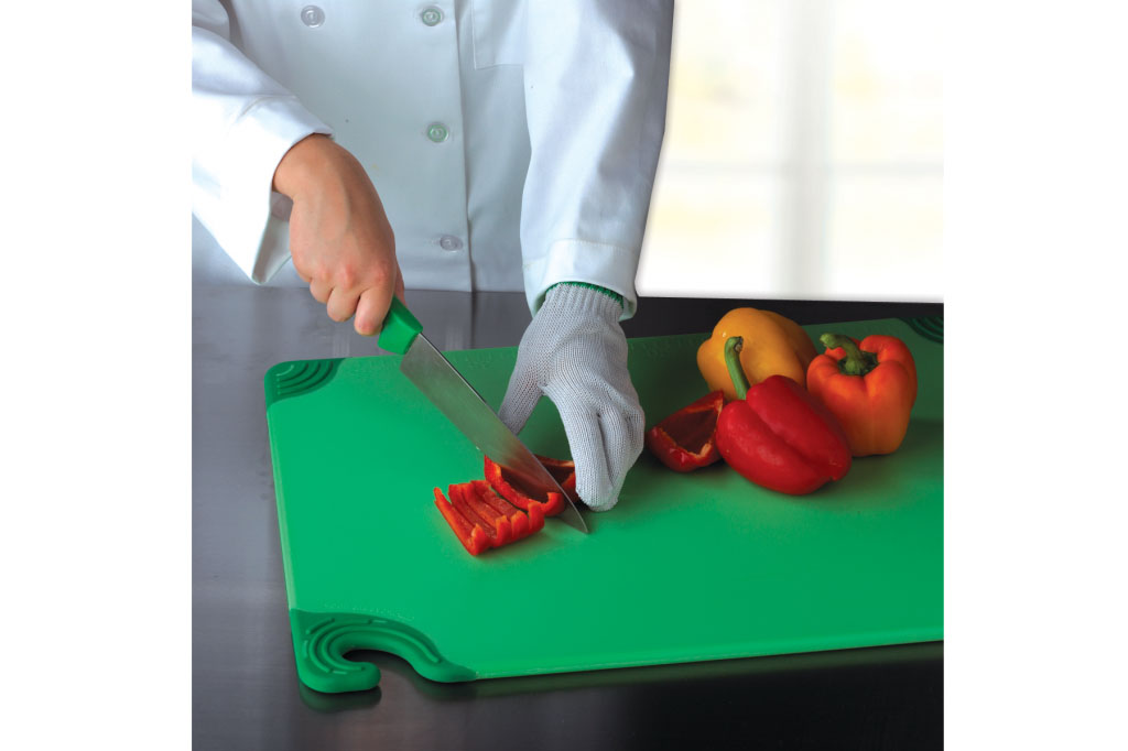 San Jamar CBG121812GN Saf-T-Grip 12 x 18 Green Cutting Board