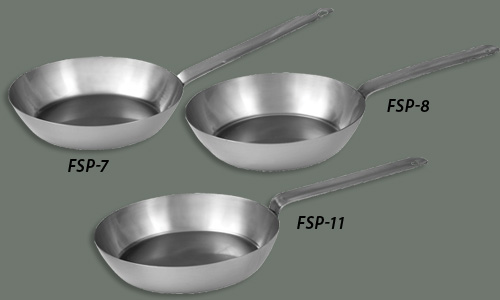 Winco CSFP-12, 12-5/8 French Style Fry Pan, Polished Carbon Steel