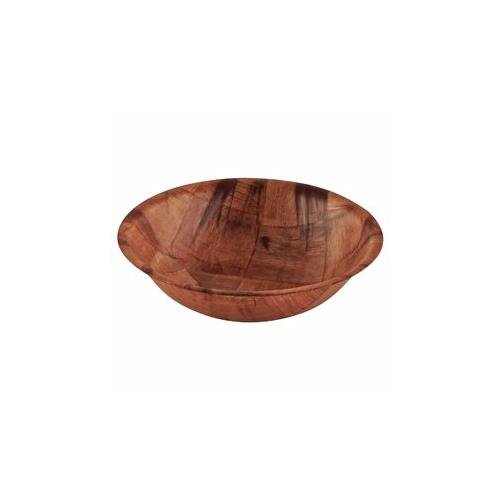 Round Woven Wood Snack or Salad Bowl 