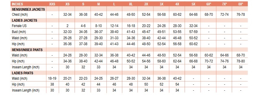 Sizing Chart 2