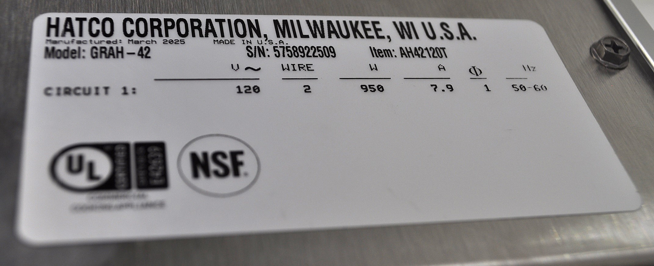 Hatco GRAH-42-120-T-QS - Item 256239