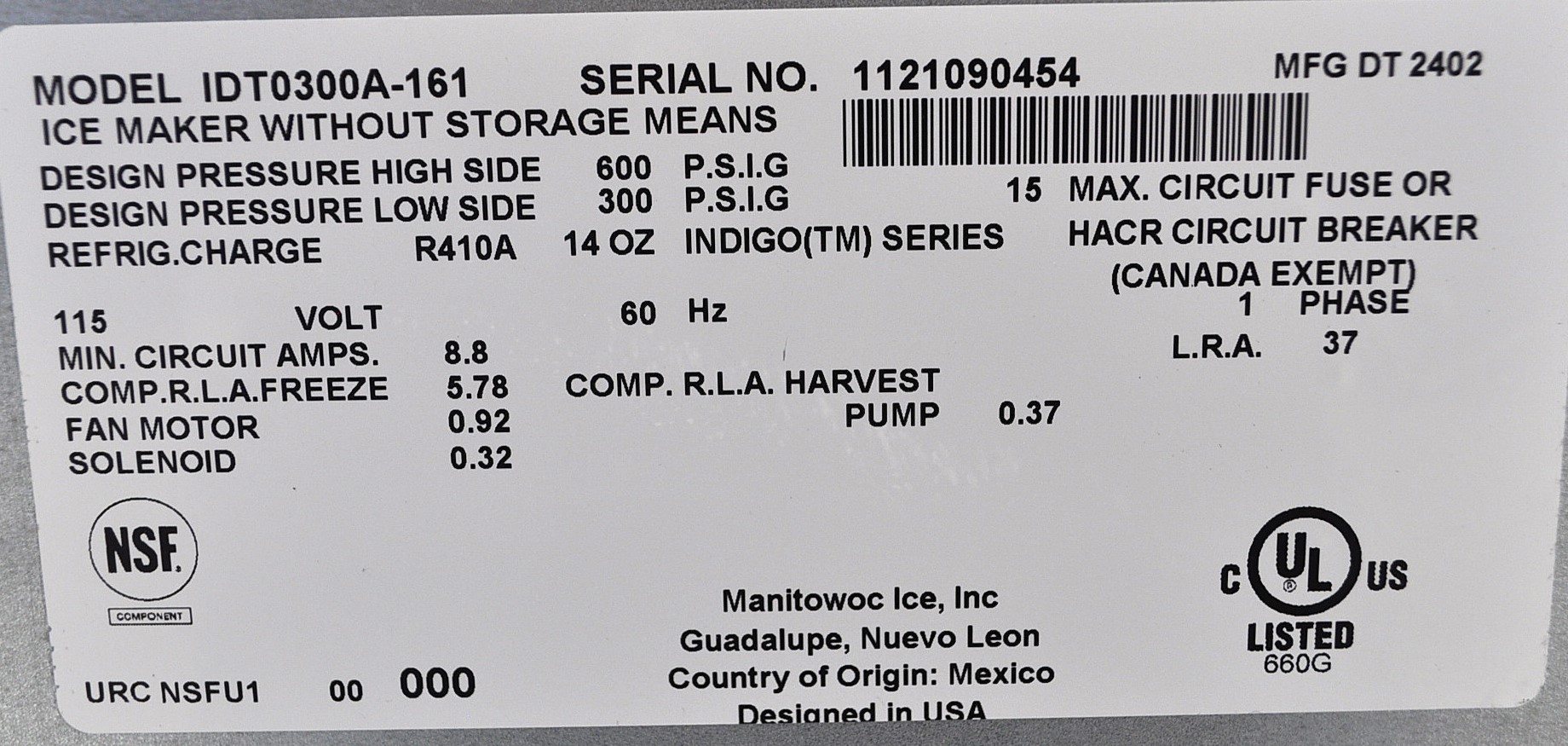 Manitowoc IDT0300A - Item 264958