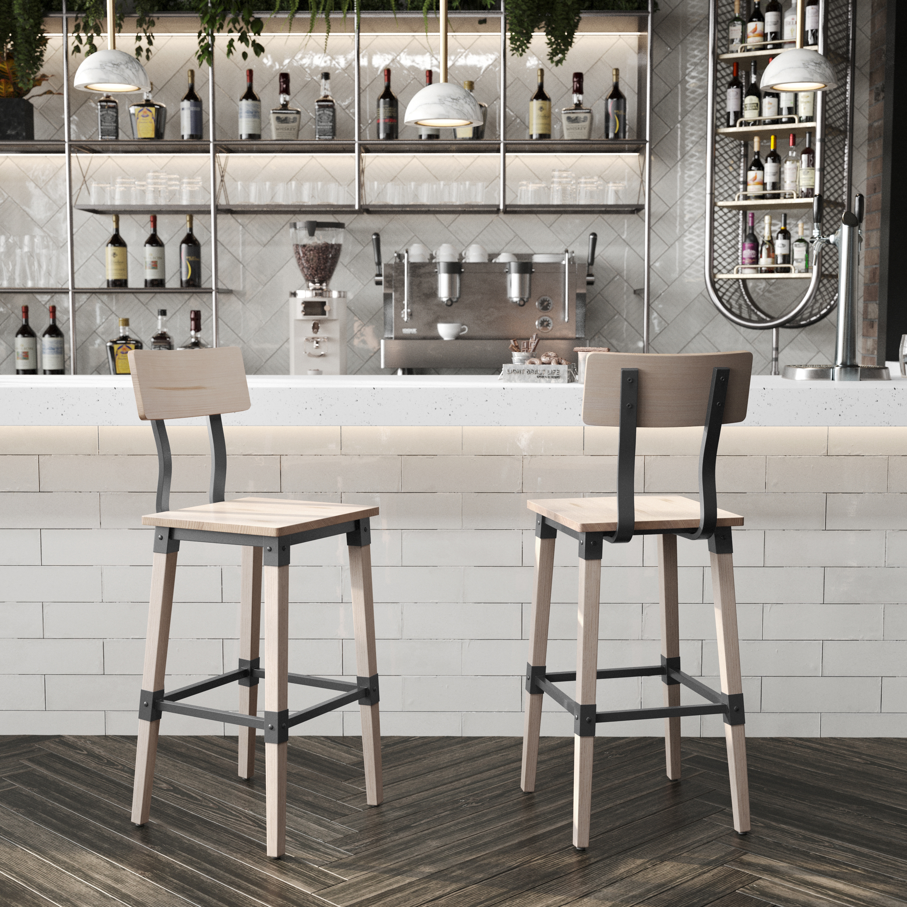 Flash Furniture 2-XU-DG-W0236B-ANTWH-GG - Item 275288