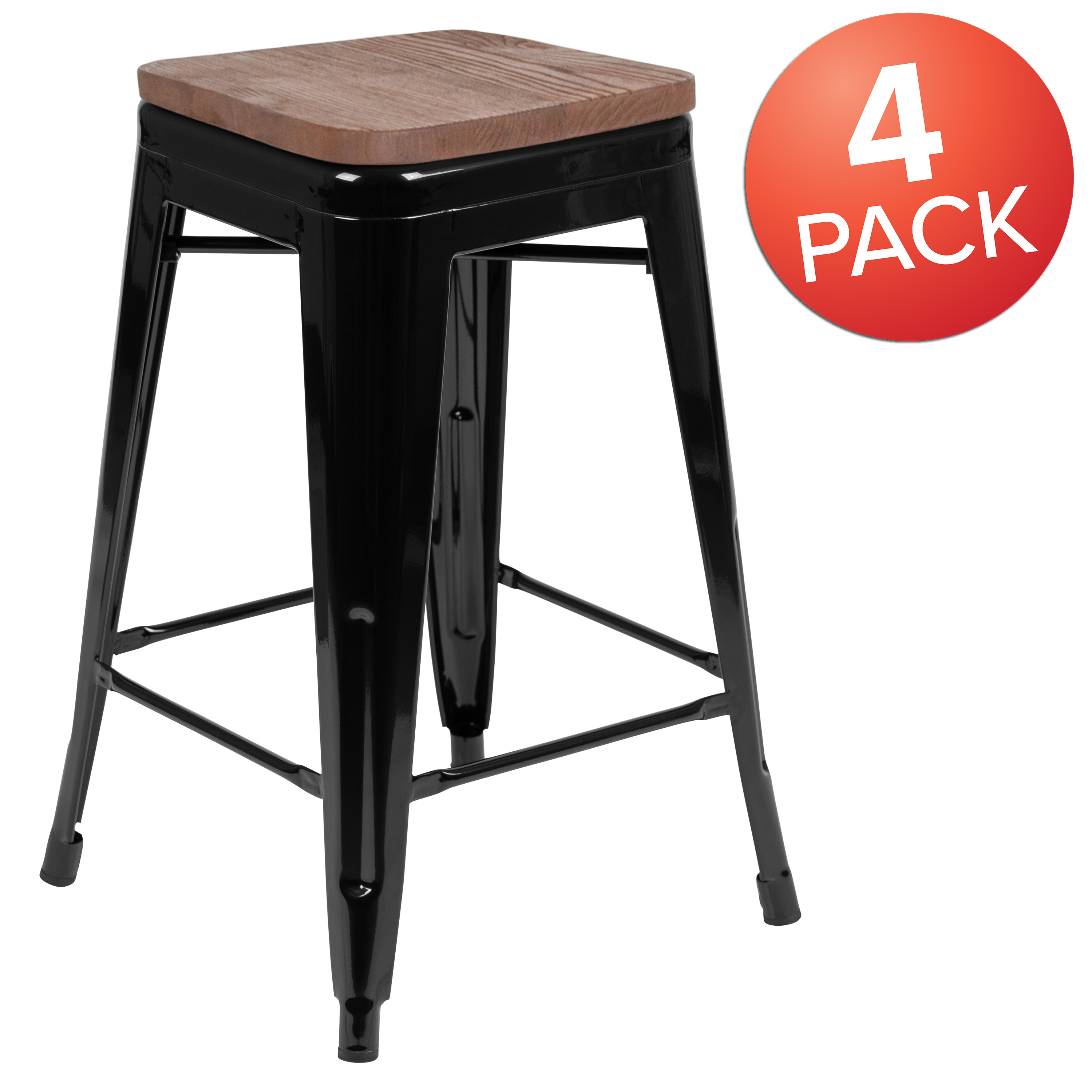 Flash Furniture 4-ET-31320W-24-BK-R-GG - Item 276080