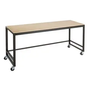 Cal-Mil 22340-72-71 72" x 24" Metal Frame Merchandising Table w/ Maple Wood Top