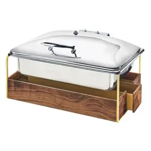 Cal-Mil 3705-46 Mid-Century 23" x 17.5" x 13.75"H 8 Qt. Chafing Dish