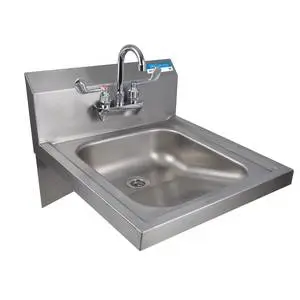 BK Resources 14"W ADA Compliant Hand Sink w/ 3-1/2" Gooseneck Spout - BKHS-ADA-S-P-G