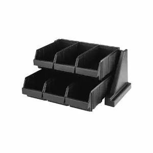 Cambro Versa Line 6 Bin Organizer Rack - Black - 6RS6110