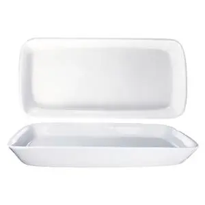 International Tableware, Inc Quad European White 13"x6-1/8" Porcelain Rectangular Platter - QP-1200