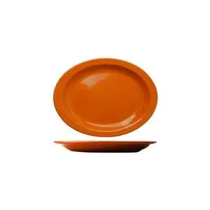 International Tableware, Inc Cancun Orange 11-3/4" x 9-1/4" Ceramic Platter - CAN-13-O