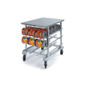Lakeside Welded Aluminum Counter Height Mobile Can Storage Rack - 348