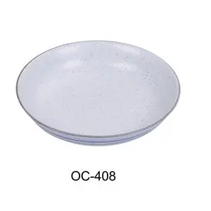 Yanco China Ocean White/Blue Porcelain 14 oz. 8" dia. Deep Soup Plate - OC-408