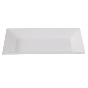 Yanco China Rome White Melamine 10in x 6in Rectangular Plate - 2dz - RM-210 Yanco China Rome White Melamine 10in x 6in Rectangular Plate - 2dz - RM-210