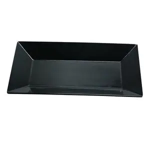 Yanco China Rome Black Melamine 10in x 6in Rectangular Plate - 2dz - RM-210BK Yanco China Rome Black Melamine 10in x 6in Rectangular Plate - 2dz - RM-210BK