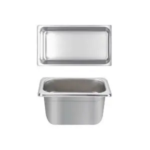 Thunder Group 1/3 Size Stainless Steel Steam Table Pan - 4" Deep - STPA4134