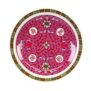 14-1/8" Diameter Longevity Pattern Melamine Plate - 1 Doz