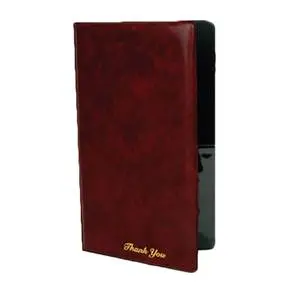 Thunder Group 5-3/4" x 9-1/2" Double Panel Brown Check Presentation Holder - PCPC-1BR