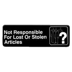 Thunder Group 9" x 3" Black Self Adhesive Information Symbol Sign - PLIS9326BK