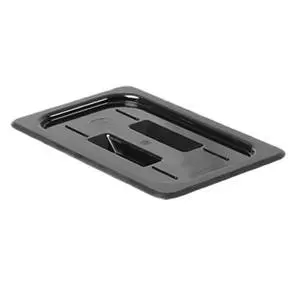 1/4 Size Black Polycarbonate Solid Food Pan Cover