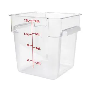 8 Qt Clear Polycarbonate Square Food Storage Container