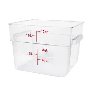 Thunder Group 12 Qt Clear Polycarbonate Square Food Storage Container - PLSFT012PC