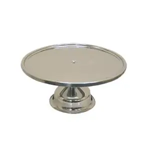 Thunder Group 13-1/4" Mirror Finish Stainless Steel Cake Stand - SLCS001